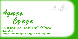 agnes czege business card